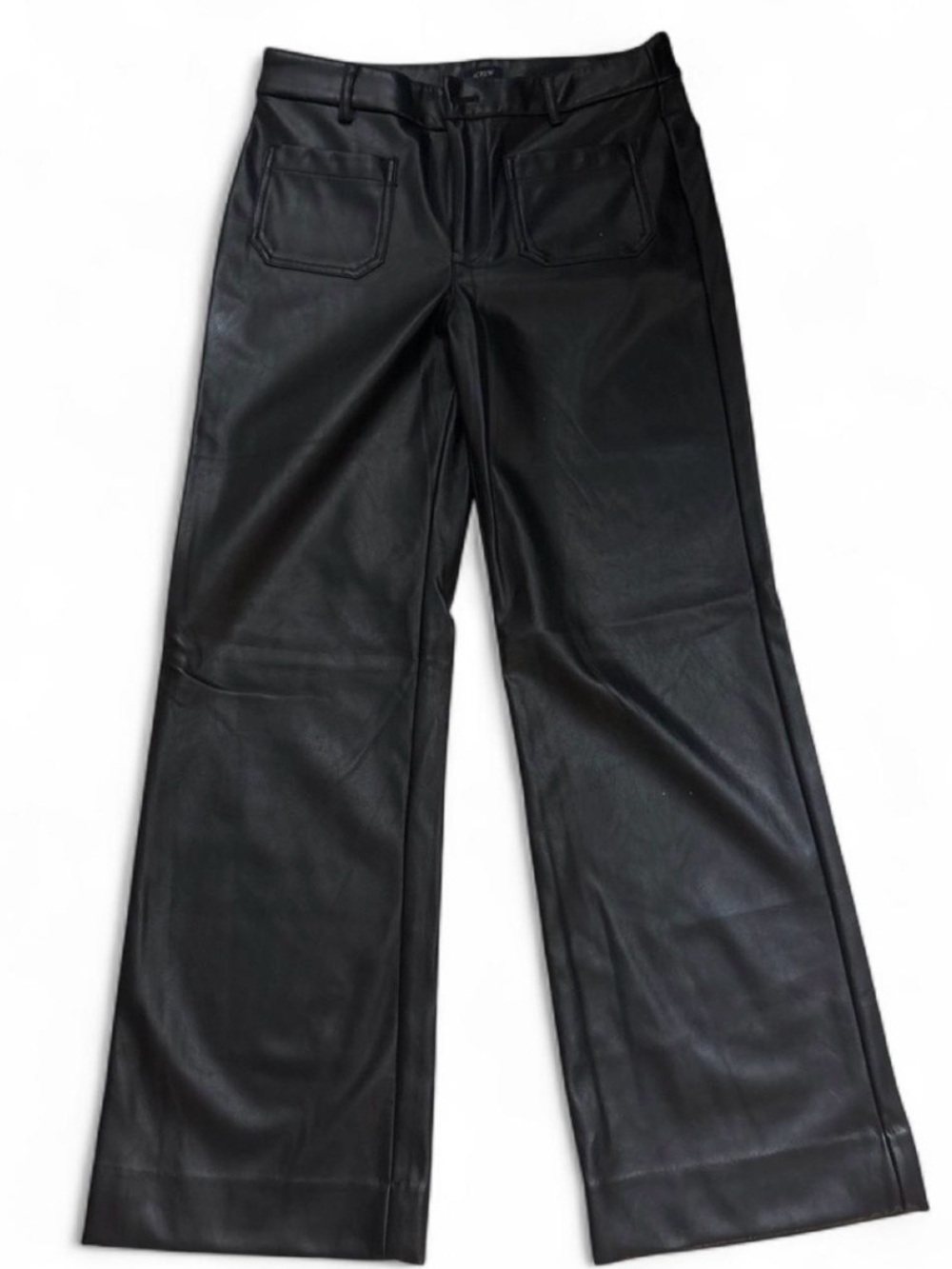 J. Crew Black Faux Leather Wide-Leg Pants